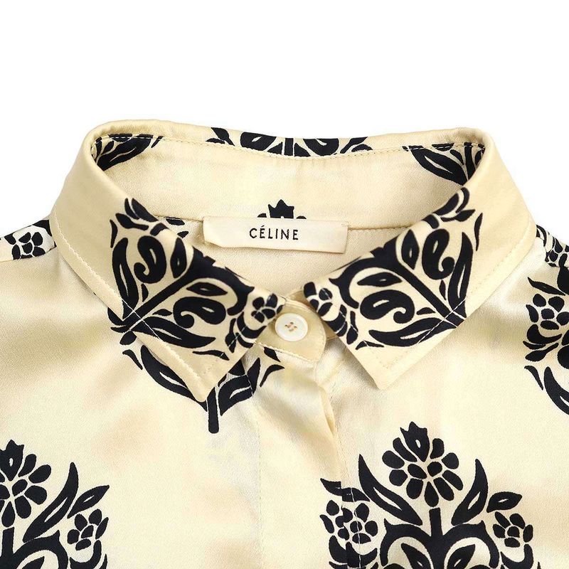 Celine by Phoebe Philo 13aw Silk Blouse Shirt 2 0p13 4782 Beige 34