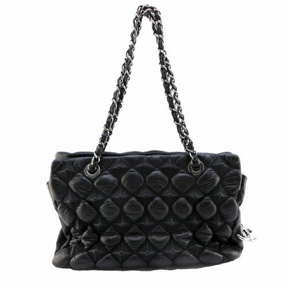 Chanel Matelasse Coco Charm Double Chain Bubble Quilted Leather Shoulder Bag