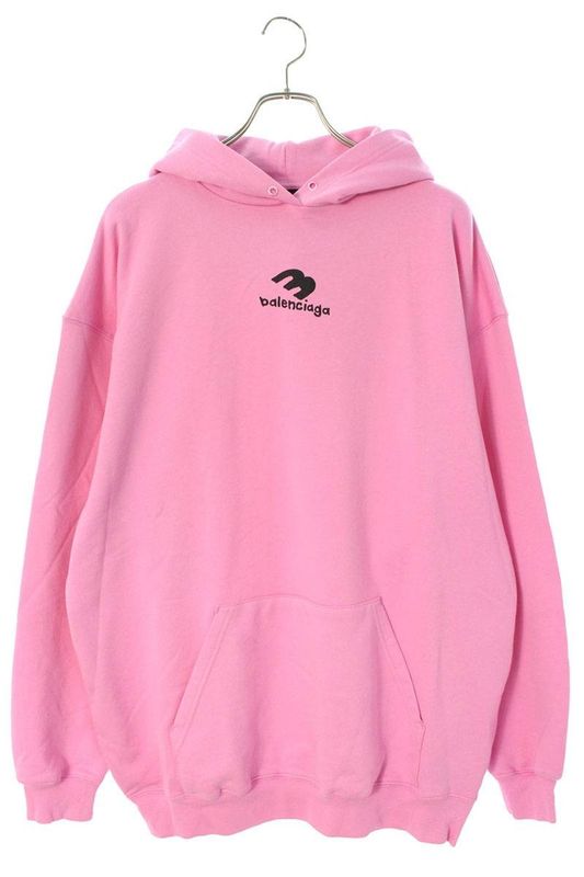 Balenciaga 22AW 578135 Tnvh2 Logo Print Pullover Hoodie Women's XS