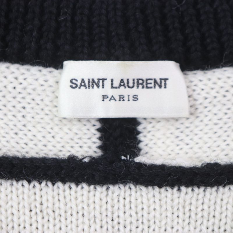  Saint Laurent Paris 2021 694838 100% Wool Reindeer Pattern Nordic Knit