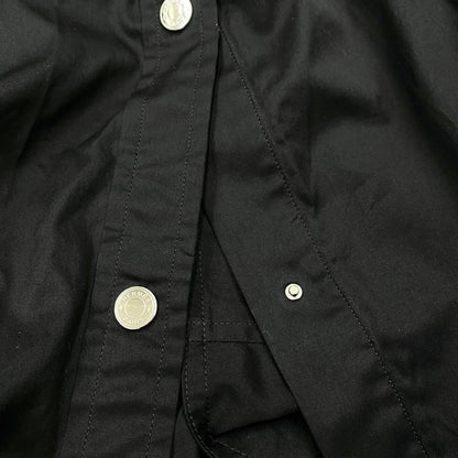 Hermes Shirt Dress Spring Coat 5e0573dv 40 Size Cotton Crew de Sel Noir Black