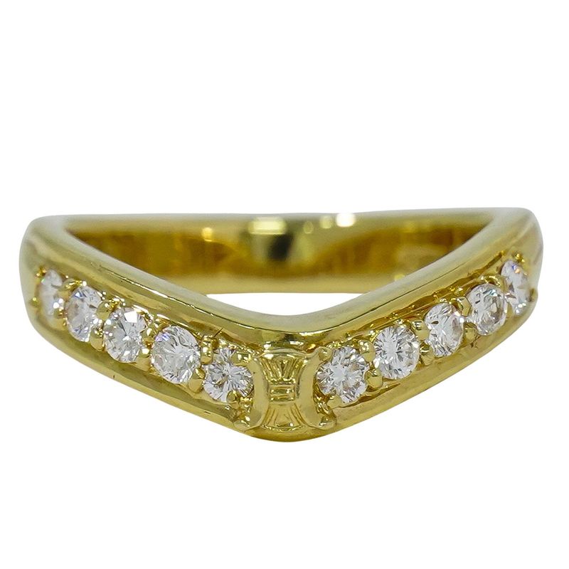 Authentic Celine Diamond 0.30ct 750 YG Ring Size 11 Yellow Gold Accessories