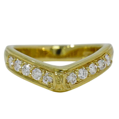 Authentic Celine Diamond 0.30ct 750 YG Ring Size 11 Yellow Gold Accessories