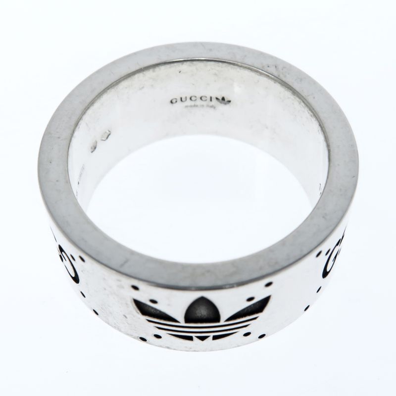 Gucci Adidas Collaboration Ring Engraving Wide Trefoil 17 Ag925 Jewelry