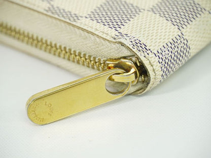 Authentic Louis Vuitton LV Old Shape Zippy Wallet Damier Azure Long Wallet