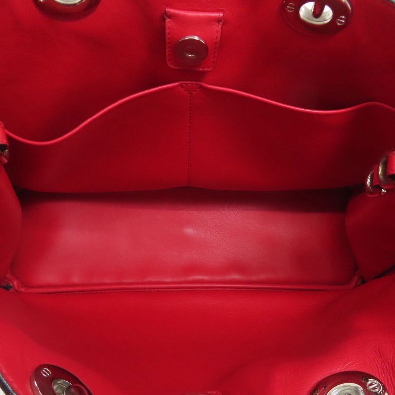 Christian DIOR Lady Dior Bicolor 2way Tote Bag Women Red / Light Blue Purple