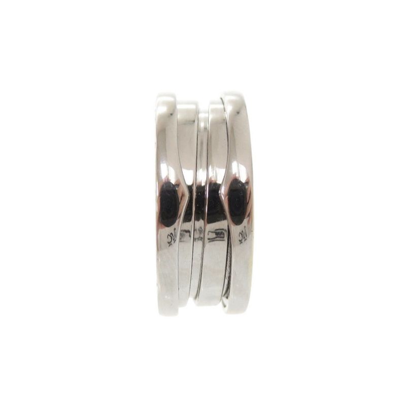Bulgari B-zero1 3 Band 18K White Gold 750wg #50 White Togo Old Ring Jewelry