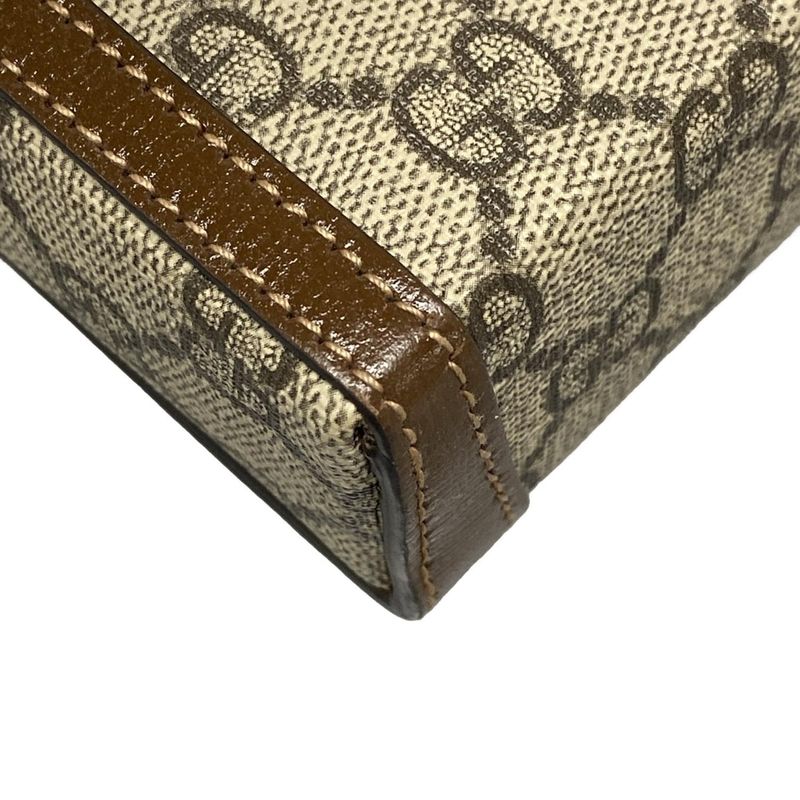 Gucci Shoulder Bag GG Plus GG Supremehorsebit 625615 Beige And Dark Brown Mini