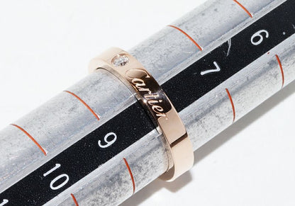 Cartier Ring 18K Pink Gold Diamond 1P (003ct) C De Cartier Ring Engraved Ring