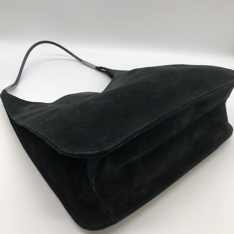 Gucci 001 3167 Shoulder Bag Handbag Suede Black Ladies Men Fashion Vintage