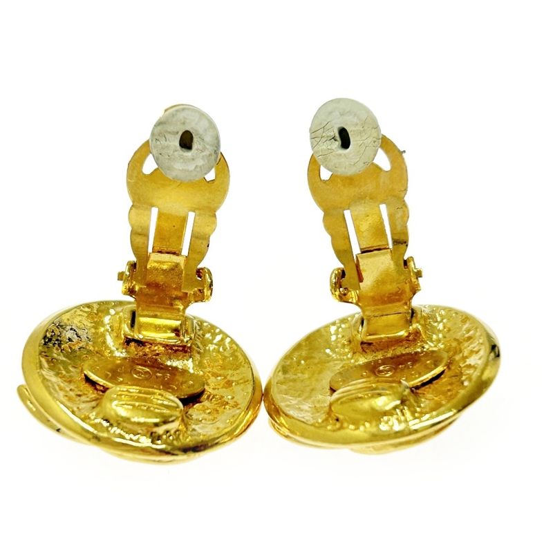 Chanel GP 94p Coco Mark Round Earrings Ladies 356397 Earrings