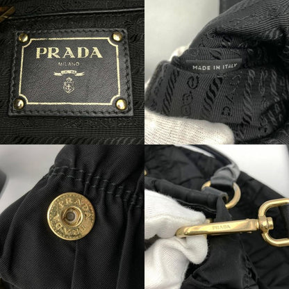 Prada Handbag Tote Shoulder Bag 2way Nylon Black Women