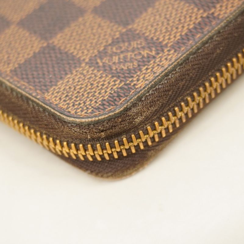 Louis Vuitton Long Wallet Damier Zippy Wallet N60015 Ebène Men Women Unisex