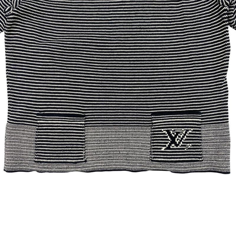 Louis Vuitton Sweater Striped Half Sleeve Knit Rw061w Wiks03mjb M Size Cotton