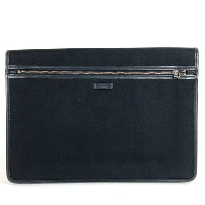 Gucci Clutch Bag Logo 108841 Nylon/leather Black