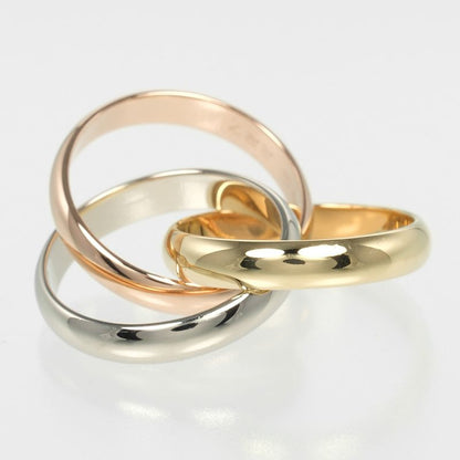 Cartier Trinity 3.8mm (0.15in) Band 18K Gold (YG X PG X WG) No 10 Ladies 11g