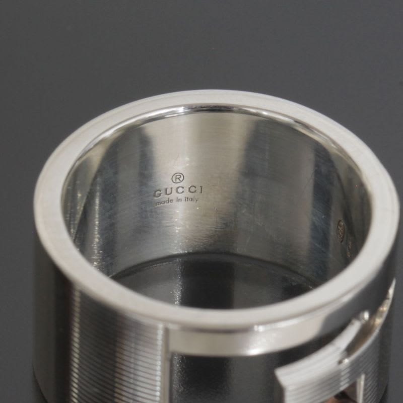Gucci Wide Logo Ring No 14 Silver 925 E1183