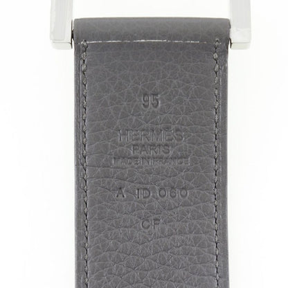 Hermes Serie Taurillon Clemence Etang Gray A Men's Belt