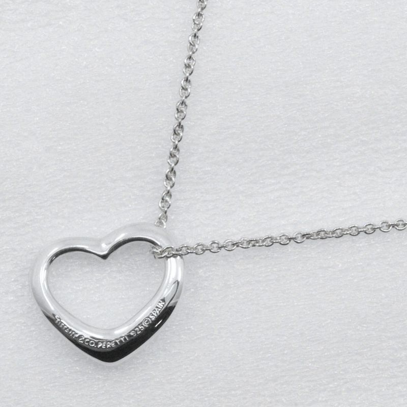 Tiffany & Co Open Heart Elsa Peretti 925 Silver Ladies 2.5g Necklace