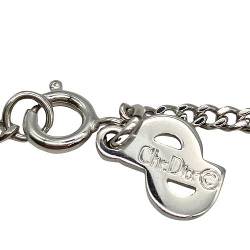 DIOR Necklace Plated Metal Plated Metal Vintage Logo Round Silver