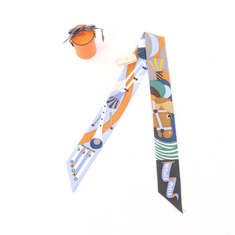 Hermes Parade EN Fanfare Parade EN Fanfare 100% Silk Brun/bleu/vert Scarf With