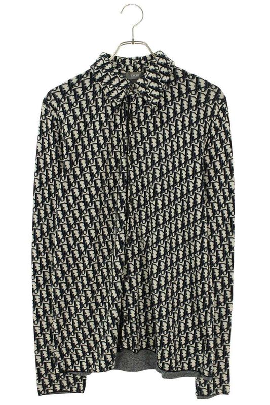 Dior 023m550at099 Obscure Pattern Allover Knit Long Sleeve Shirt Men's XS
