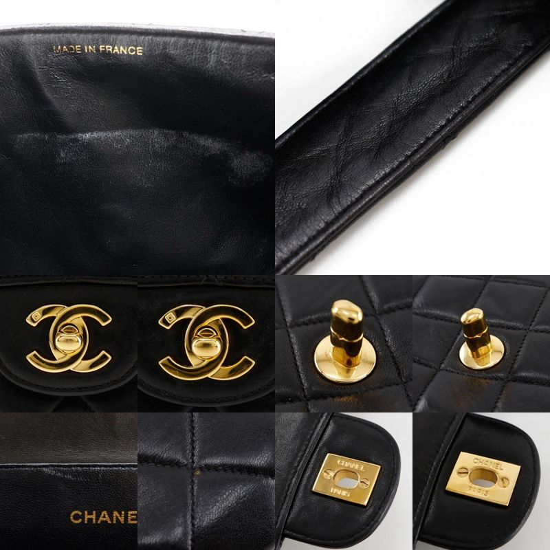 Chanel Double Face Matelasse Lambskin Black Ladies Handbag