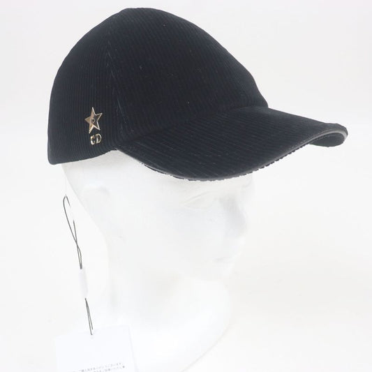 Christian DIOR 45dpv918e141 D-player Corduroy Baseball Cap Hat Black 57 Made