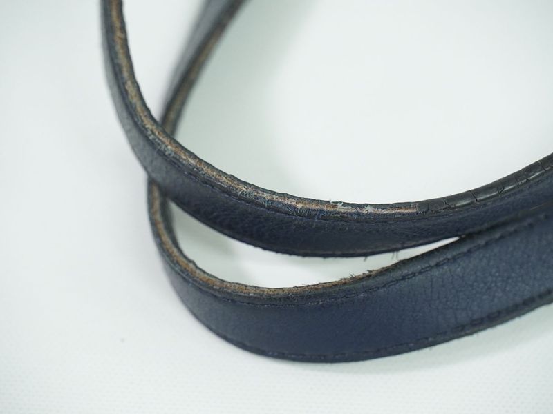 Authentic Prada Leather Shoulder Bag Tote Bag Navy 1bg202 Bag Pre-owned