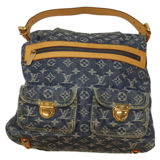 Louis Vuitton 05 M95048 Monogram Denim Baggy GM Handbag Shoulder Blue Denim