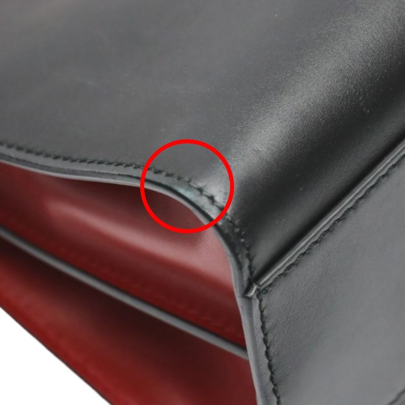 Gucci 459076 Leather Bamboo 2-way Bag Handbag Gucci Black