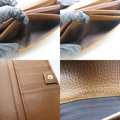 Gucci Long Wallet 346058 GG Canvas Leather Brown Fold Small Women Ladies Women
