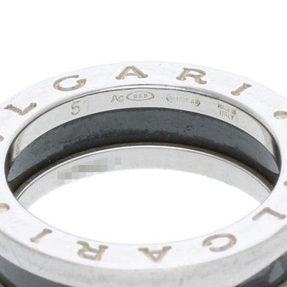 Bulgari B-zero1 Save The Children Black Ceramic Silver Ring Men's 10