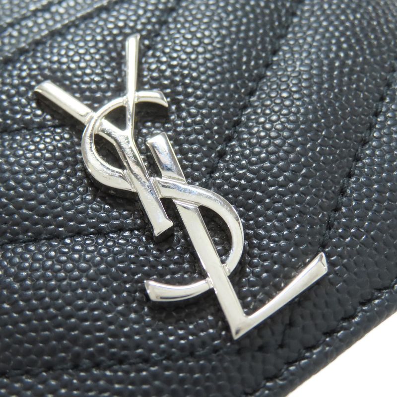 Saint Laurent V-stitch Logo Card Case Calf Women