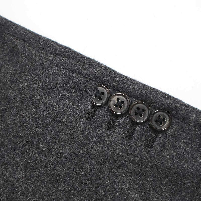 Hermes 12aw Wool Flannel Double Long Coat Pt93dba Gray 48