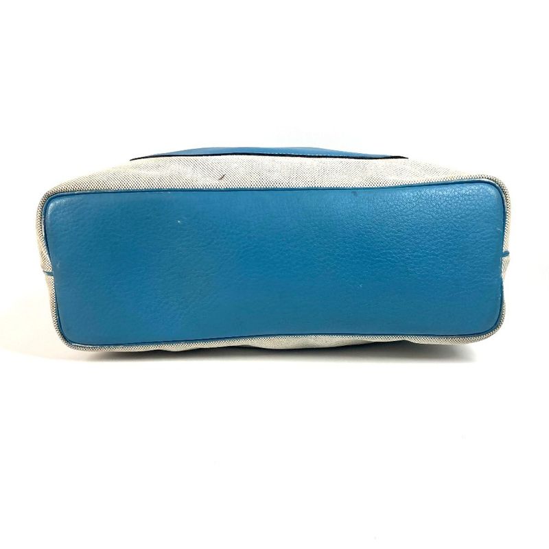 Hermes Shoulder Bag Jardinier PM Leather / Canvas Blue