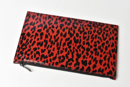 Unused Saint Laurent Paris Flap Pouch Clutch Bag Rouge Black