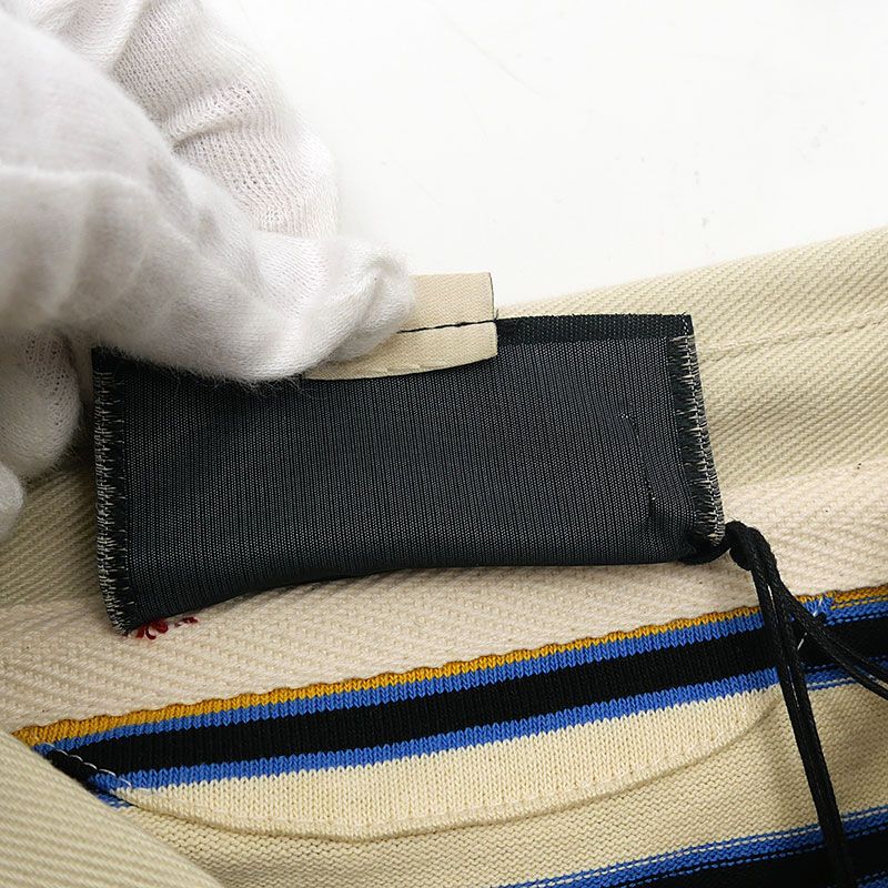 Gucci Long Sleeve Polo Shirt 758531 Size M Striped Yellow