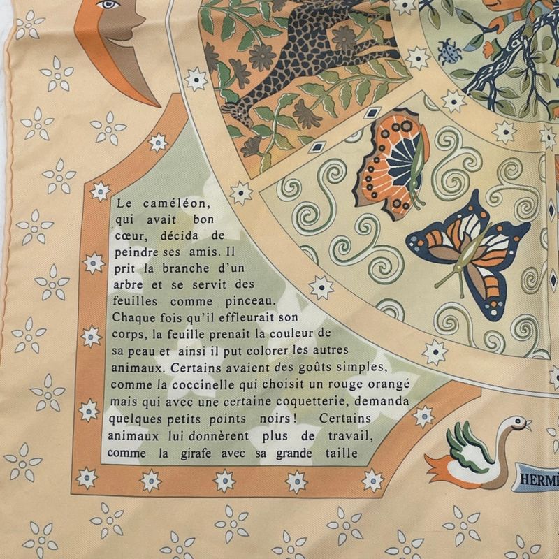Hermes Le Cameleon Peintre Scarf Silk Multicolor
