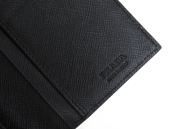 Prada Long Wallet Men Leather Genuine Black 2mv836 Portafverticale Saffiano