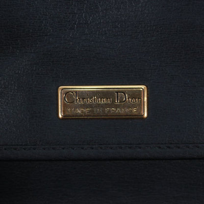 Christian Dior Leather Brown And Black Shoulder Bag Gold