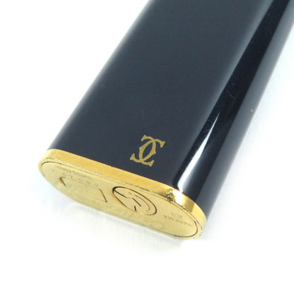 Cartier Lacquer Oval Logoed Gas Lighter Smoking Goods Navy Gold