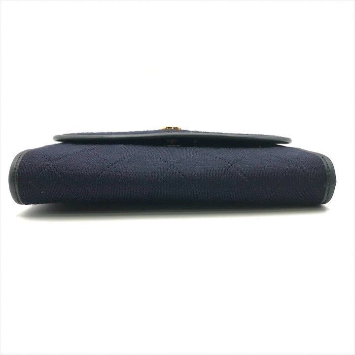 Chanel CC Logo Minimato Cotton Jersey Push Lock Chain Shoulder Bag Navy
