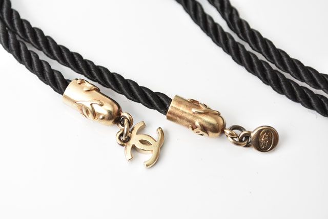 Chanel Choker Necklace Chanel Coco Mark Black Gold Rhinestone Special Edition