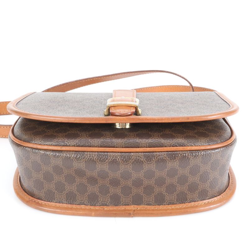 Vintage Celine Macadam Leather Shoulder Bag Crossbody Gold Hardware Genuine