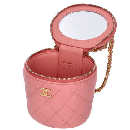 Chanel Mini Vanity Quilted Leather Shoulder Bag Women