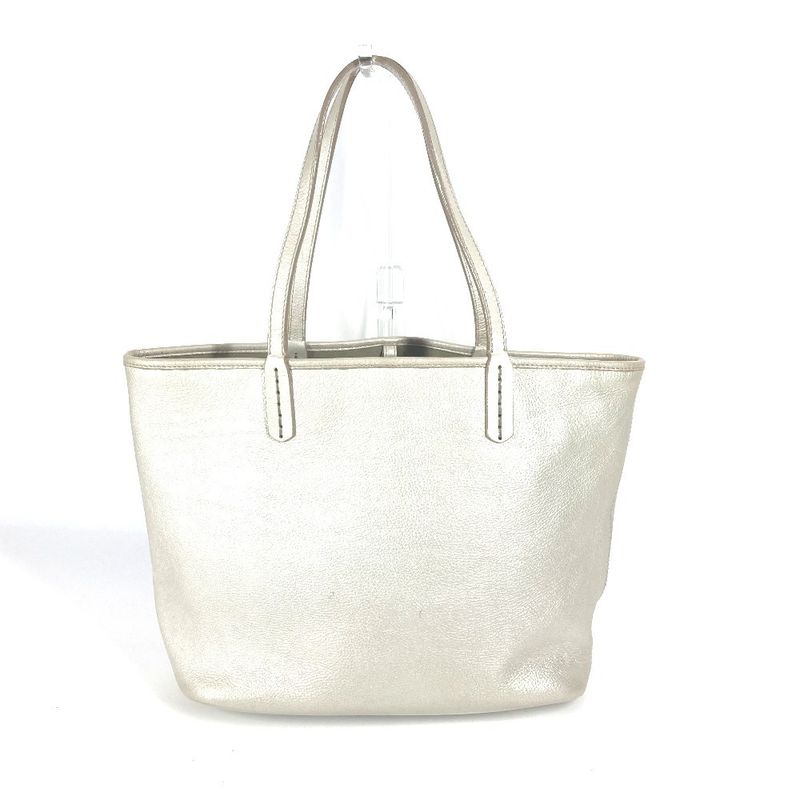 Bvlgari Bulgari Tote Bag Sbulgari Logo Sotirio Leather Silver