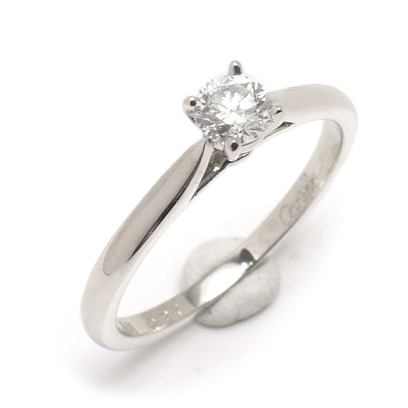 Cartier Solitaire Diamond Ring #50 Pt950 0.27ct