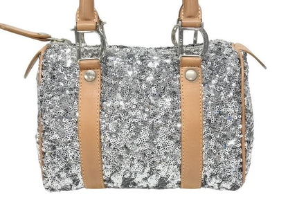 Dior Mini Boston Bag Sequin Leather Silver — view 2