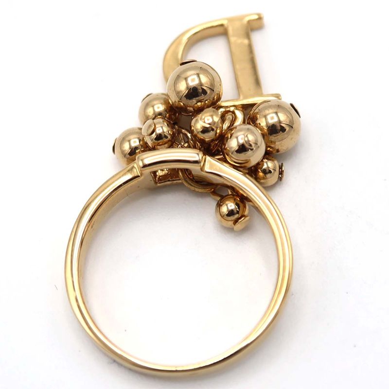 Christian DIOR Ring D Logo Approx 14 GP Gold Color Accessories Ladies H9388